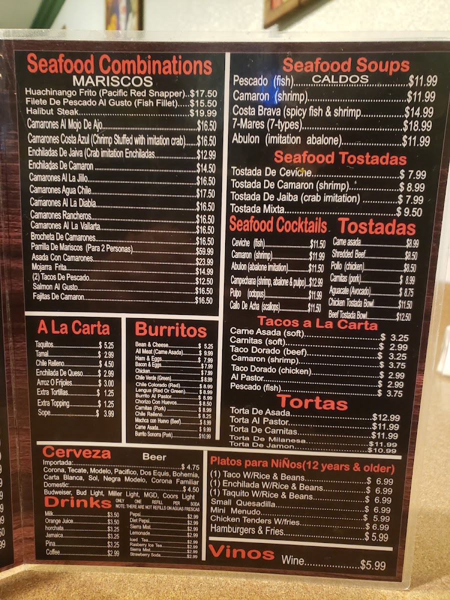Playa Baja Menu - Image 2